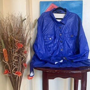 NEW LOOK leather button down 3X